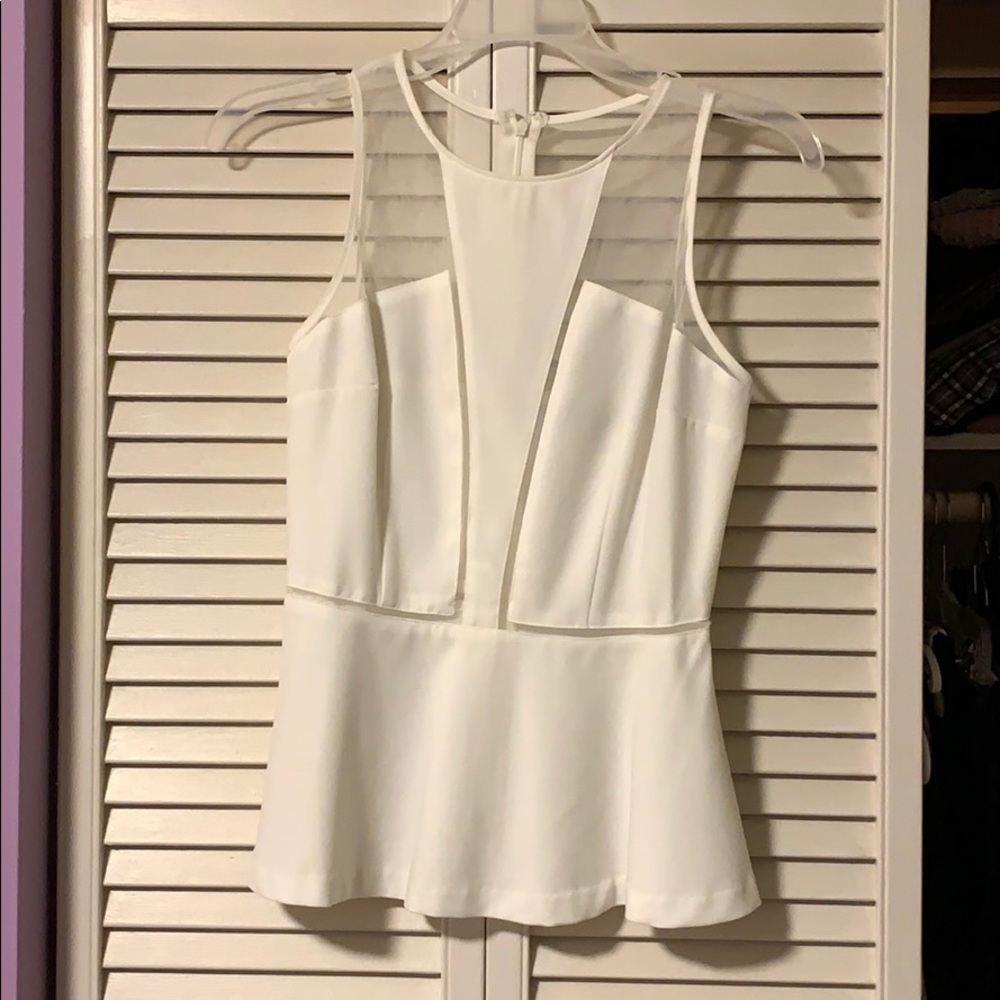 Dynamite Mesh Peplum Top
